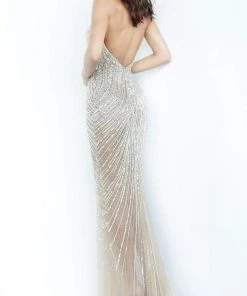 Jovani - 2609 Beaded Deep V-neck Trumpet Dress With Train 7 Jovani - 2609 Beaded Deep V-neck Trumpet Dress With Train