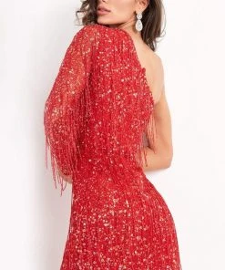 Jovani - 2645 Sequin Fringe Asymmetrical Dress 10 Jovani - 2645 Sequin Fringe Asymmetrical Dress