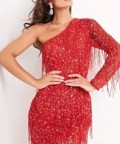 Jovani - 2645 Sequin Fringe Asymmetrical Dress 11 Jovani - 2645 Sequin Fringe Asymmetrical Dress