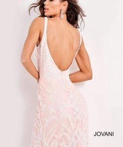 Jovani - 2667 Sequin Embellished Plunging V-Neck Dress 12 Jovani - 2667 Sequin Embellished Plunging V-Neck Dress