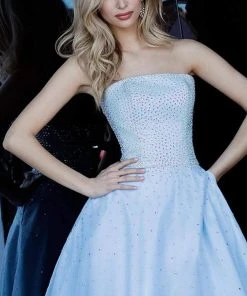 Jovani - 2830 Jewel Accented Strapless A-Line Dress