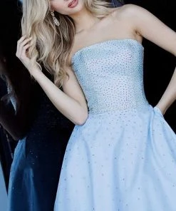 Jovani - 2830 Jewel Accented Strapless A-Line Dress