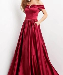 Jovani 3129 - Off Shoulder Satin Evening Gown 7 Jovani 3129 - Off Shoulder Satin Evening Gown