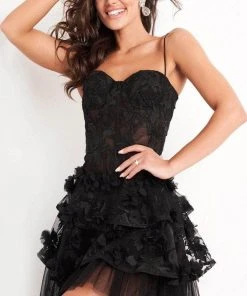 Jovani 3491 - Sweetheart Floral A-Line Cocktail Dress