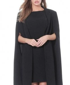 Jovani - 3551 Bateau Cape Sheath Cocktail Dress 14 Jovani - 3551 Bateau Cape Sheath Cocktail Dress