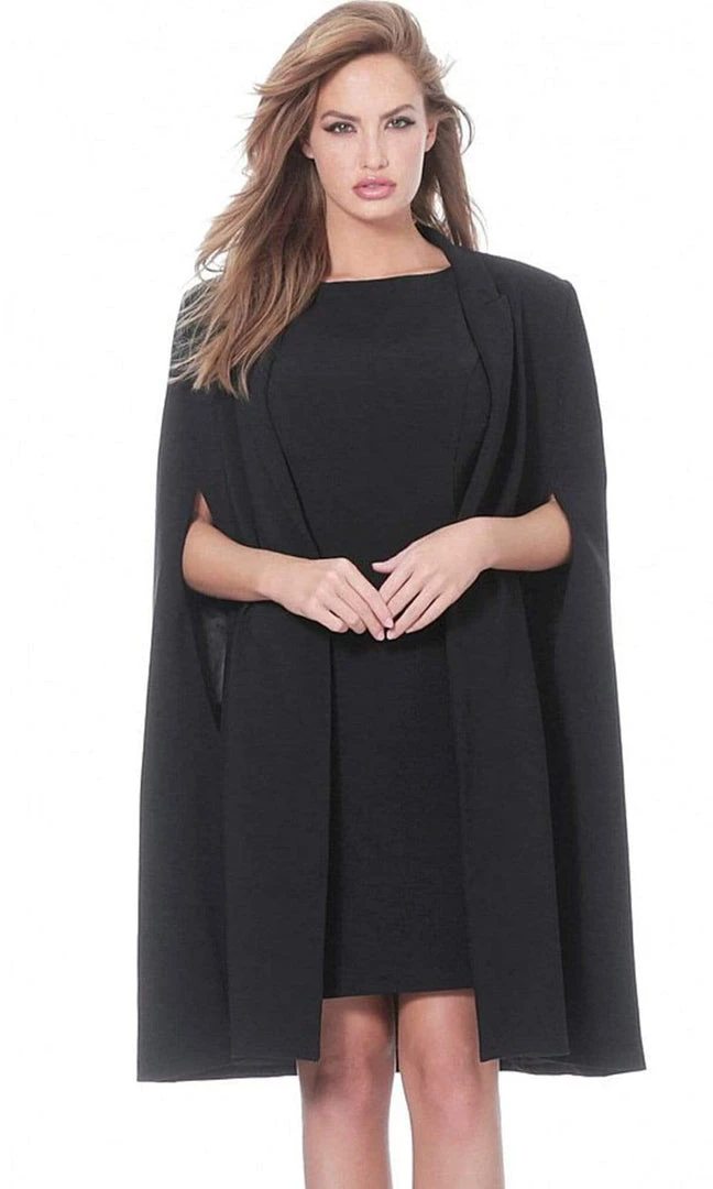 Jovani - 3551 Bateau Cape Sheath Cocktail Dress 7 Jovani - 3551 Bateau Cape Sheath Cocktail Dress