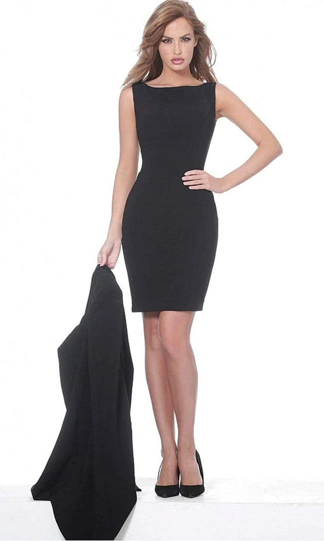 Jovani - 3551 Bateau Cape Sheath Cocktail Dress 9 Jovani - 3551 Bateau Cape Sheath Cocktail Dress