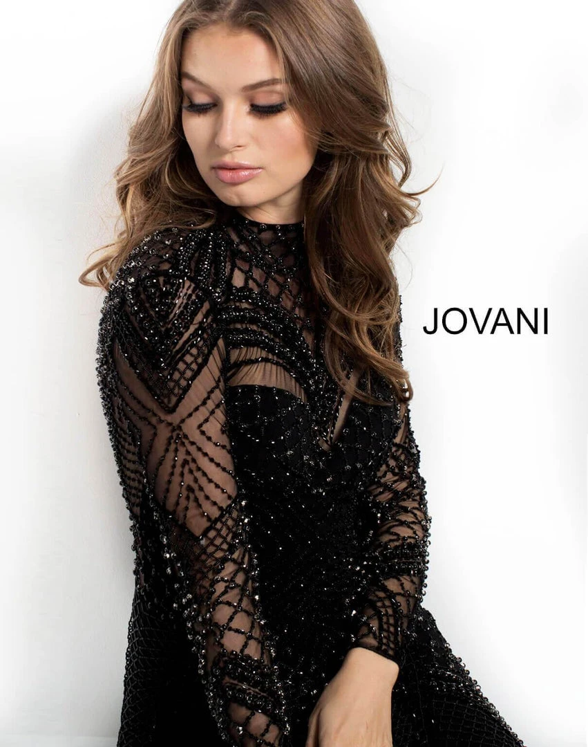 Jovani - 37545 High Illusion Geo-Beaded Gown 5 Jovani - 37545 High Illusion Geo-Beaded Gown