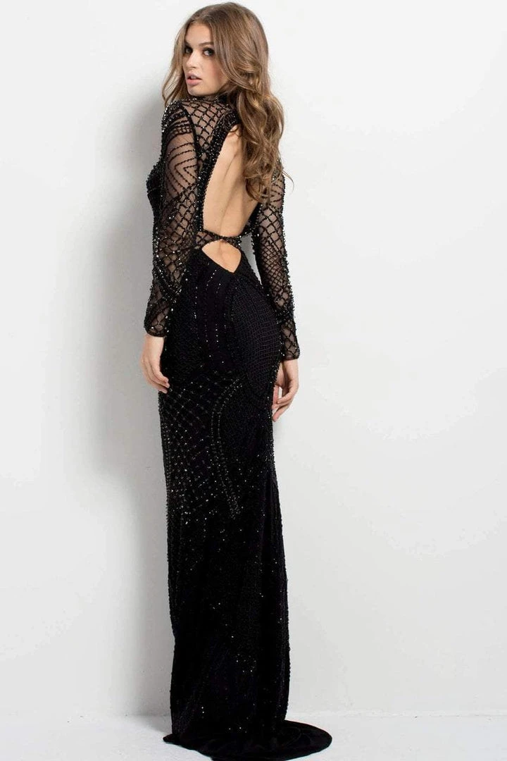 Jovani - 37545 High Illusion Geo-Beaded Gown 4 Jovani - 37545 High Illusion Geo-Beaded Gown