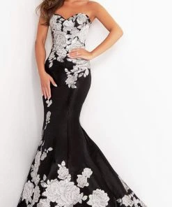 Jovani - 3917 Floral Sweetheart Mermaid Dress