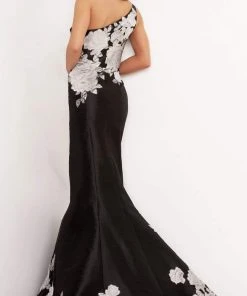 Jovani - 3918 Floral One Shoulder Mermaid Dress 6 Jovani - 3918 Floral One Shoulder Mermaid Dress