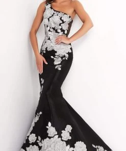 Jovani - 3918 Floral One Shoulder Mermaid Dress 7 Jovani - 3918 Floral One Shoulder Mermaid Dress