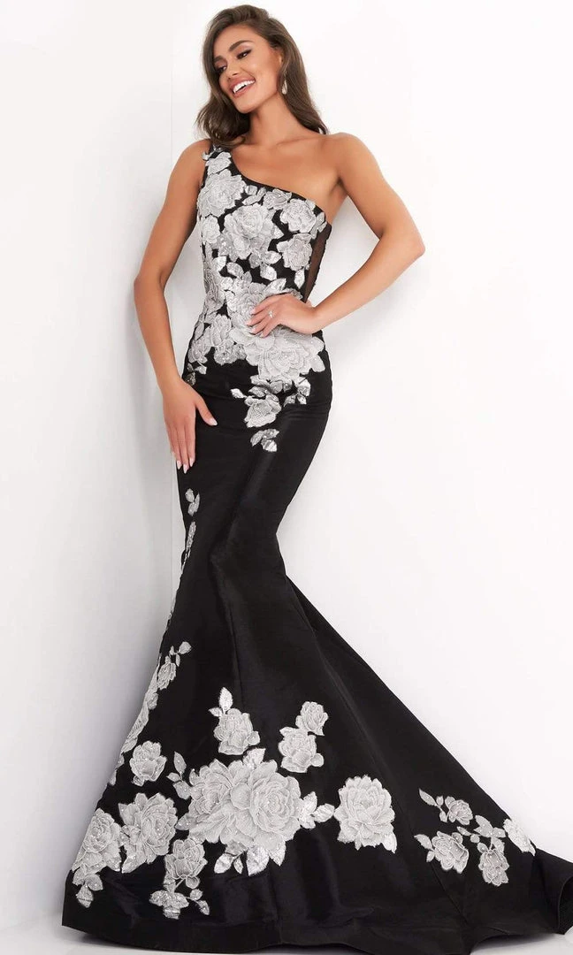Jovani - 3918 Floral One Shoulder Mermaid Dress 5 Jovani - 3918 Floral One Shoulder Mermaid Dress