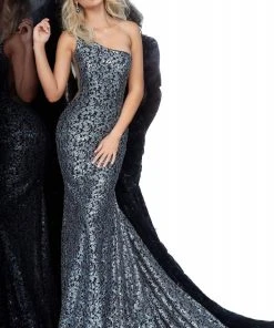 Jovani - 3927 Embellished Lace One Shoulder Trumpet Dress 7 Jovani - 3927 Embellished Lace One Shoulder Trumpet Dress
