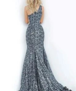 Jovani - 3927 Embellished Lace One Shoulder Trumpet Dress 6 Jovani - 3927 Embellished Lace One Shoulder Trumpet Dress