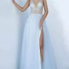 Jovani - 4019 Bead Embellished Plunging V-Neck Gown