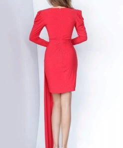 Jovani - 4067 Embellished V-neck Gathered Sheath Dress