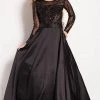 Jovani - 46066 Stone Embellished Long Sleeves Ballgown