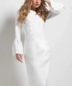 Jovani - 50160 Bell Sleeved Bateau Column Dress