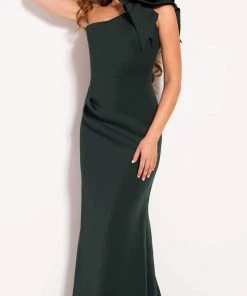 Jovani - 54717 Ruffled One Shoulder Strap Evening Gown