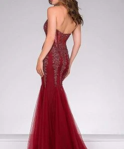 Jovani 5908 Strapless Sweetheart Corset Illusion Bodice Mermaid Gown