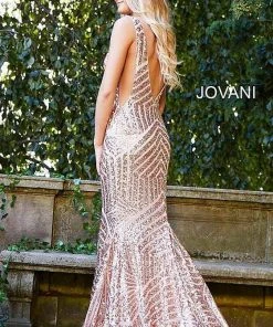 Jovani - 59762 Sexy Fitted Sequined Plunging Gown