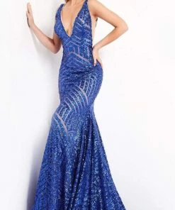 Jovani - 59762 Sexy Fitted Sheer Panel Sequin Evening Gown