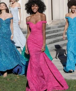 Jovani - 60122 Off Shoulder Sweetheart Neck Glitter Mermaid Gown 23 Jovani - 60122 Off Shoulder Sweetheart Neck Glitter Mermaid Gown