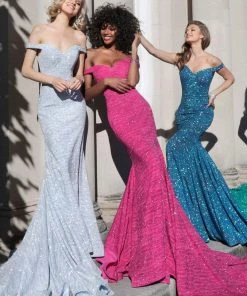 Jovani - 60122 Off Shoulder Sweetheart Neck Glitter Mermaid Gown 26 Jovani - 60122 Off Shoulder Sweetheart Neck Glitter Mermaid Gown
