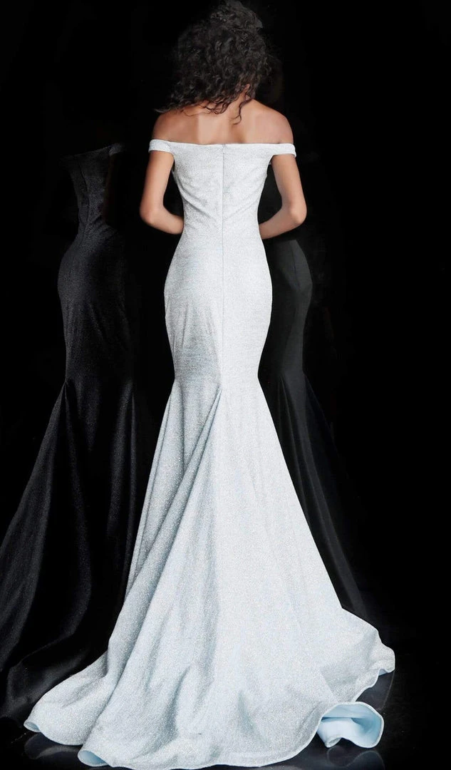 Jovani - 60122 Off Shoulder Sweetheart Neck Glitter Mermaid Gown 6 Jovani - 60122 Off Shoulder Sweetheart Neck Glitter Mermaid Gown