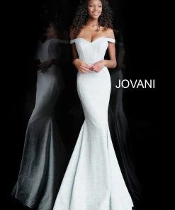 Jovani - 60122 Off Shoulder Sweetheart Neck Glitter Mermaid Gown 17 Jovani - 60122 Off Shoulder Sweetheart Neck Glitter Mermaid Gown