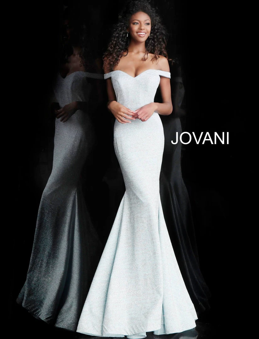 Jovani - 60122 Off Shoulder Sweetheart Neck Glitter Mermaid Gown 5 Jovani - 60122 Off Shoulder Sweetheart Neck Glitter Mermaid Gown