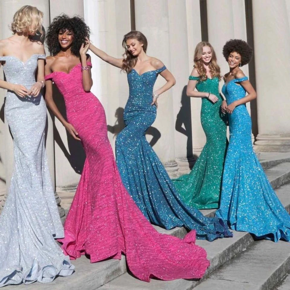 Jovani - 60122 Off Shoulder Sweetheart Neck Glitter Mermaid Gown 13 Jovani - 60122 Off Shoulder Sweetheart Neck Glitter Mermaid Gown