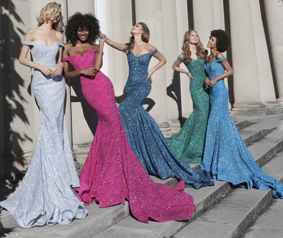 Jovani - 60122 Off Shoulder Sweetheart Neck Glitter Mermaid Gown 12 Jovani - 60122 Off Shoulder Sweetheart Neck Glitter Mermaid Gown