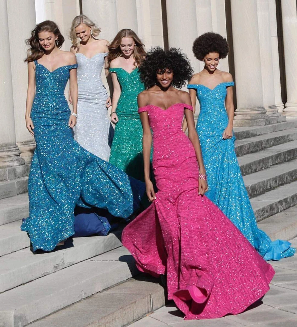 Jovani - 60122 Off Shoulder Sweetheart Neck Glitter Mermaid Gown 8 Jovani - 60122 Off Shoulder Sweetheart Neck Glitter Mermaid Gown