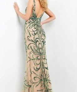 Jovani - 60289 Embellished Plunging V Neck Dress