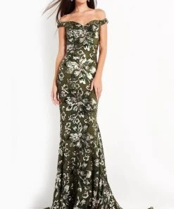 Jovani - 63516 Sequined Off Shoulder Floral Mermaid Gown 21 Jovani - 63516 Sequined Off Shoulder Floral Mermaid Gown