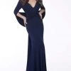 Jovani - 63851 Stretch Jersey Plunging V-Neck Trumpet Dress