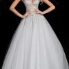Jovani - 65379 Crystal Embellished Plunging V-neck Ballgown 1 Jovani - 65379 Crystal Embellished Plunging V-neck Ballgown