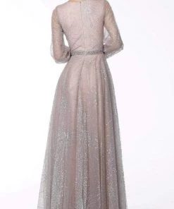 Jovani - 65658 Glittered V-Neck A-Line Dress 6 Jovani - 65658 Glittered V-Neck A-Line Dress