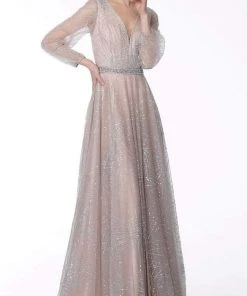 Jovani - 65658 Glittered V-Neck A-Line Dress 7 Jovani - 65658 Glittered V-Neck A-Line Dress