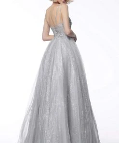 Jovani - 67051 Beaded Lace Bodice Glitter Tulle Ballgown