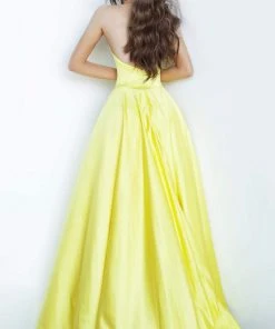 Jovani - 67847 Strapless Sweetheart Neckline Satin A-Line Prom Gown