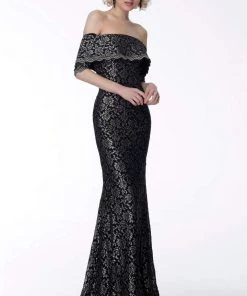Jovani - 67902 Off-Shoulder Embellished Trumpet Dress