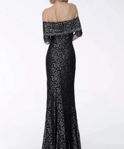 Jovani - 67902 Off-Shoulder Embellished Trumpet Dress