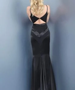 Jovani - 68012 Plunging V-Neck Fitted Mermaid Dress