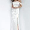 Jovani - 68087 Off Shoulder Draping Sheath Gown With Slit