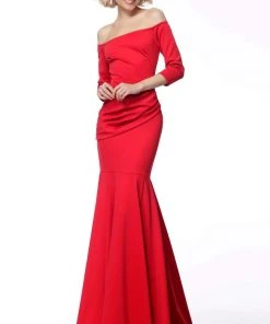 Jovani - 68416 Off-Shoulder Mermaid Dress