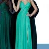 Jovani - 68642 Ruched Surplice A-Line Evening Dress