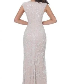 Jovani - 8102 Sequin Embellished Plunging V Neck Dress
